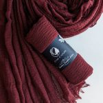 Wine Crinkled Cotton Hijab Image