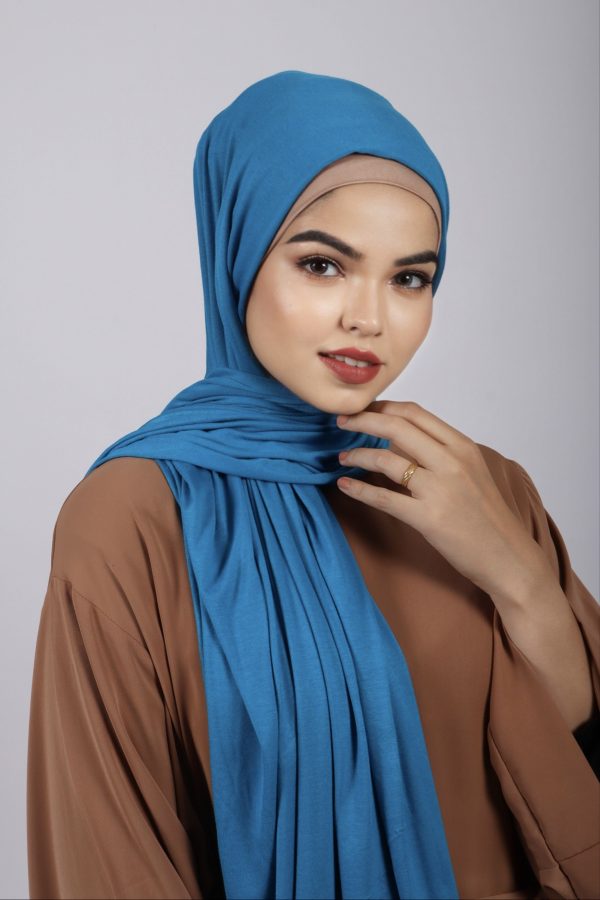 Active blue Premium Jersey Hijab