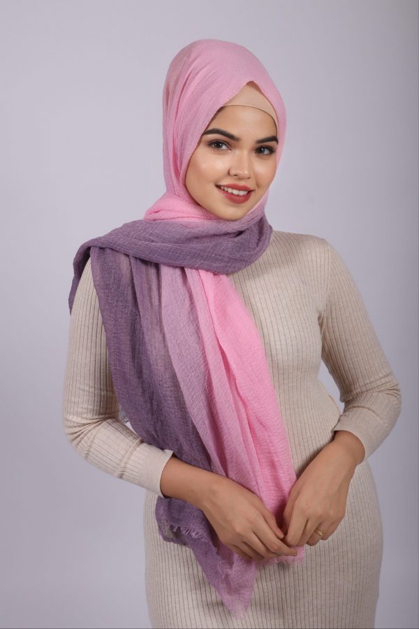 Very Berry Ombre Crinkled Cotton Hijab
