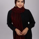 Ruby Metallic Ribbed Hijab Image