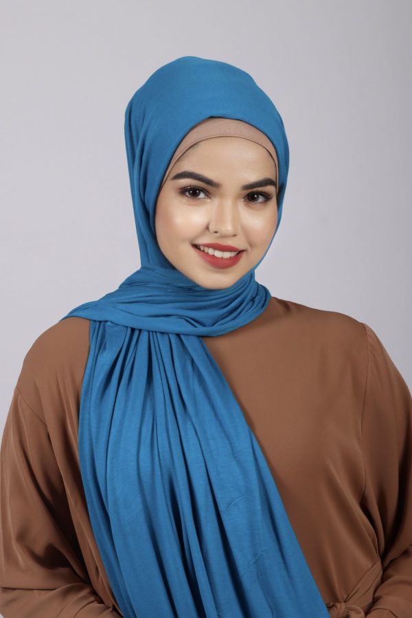 Active blue Premium Jersey Hijab