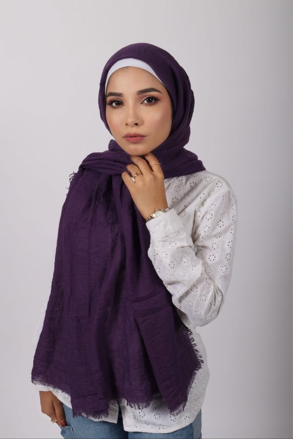 Mauve Crinkled Viscose Hijab