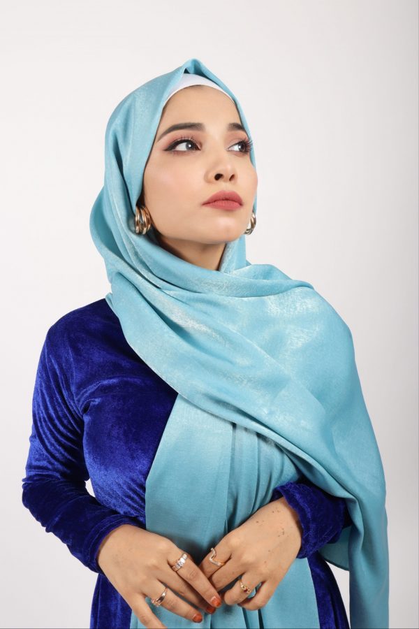 Aqua Velvet Chiffon Hijab