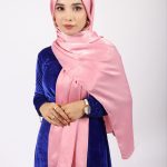 Pink Velvet Chiffon Hijab Image