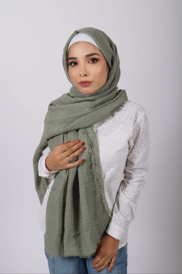 Thyme Crinkled Viscose Hijab