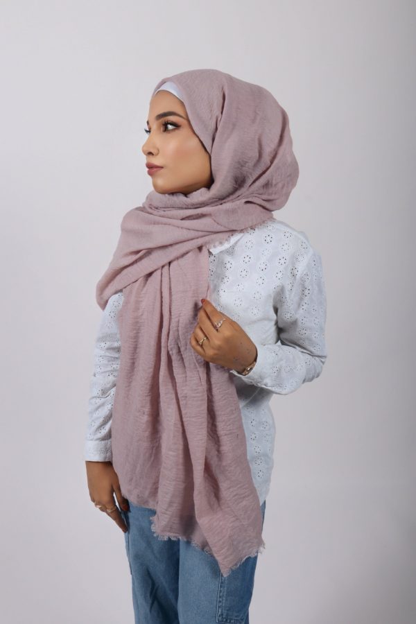 Light Rose Crinkled Viscose Hijab