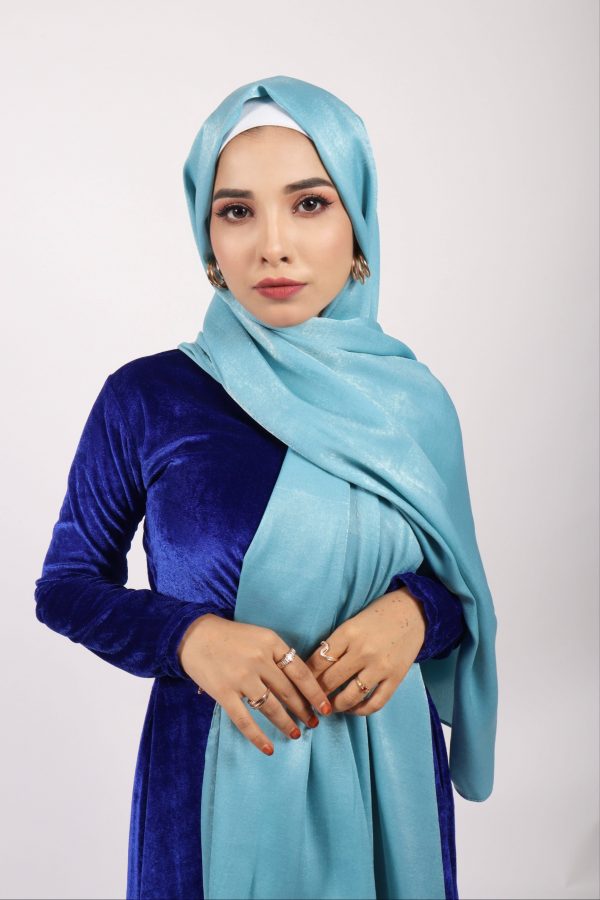 Aqua Velvet Chiffon Hijab