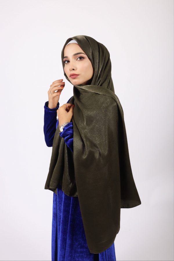 Olive Velvet Chiffon Hijab