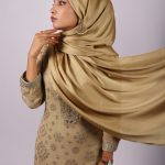 Soft Gold Muna Satin Hijab Image