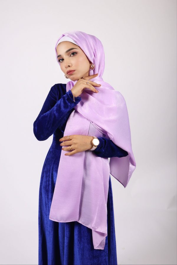 Lavender Velvet Chiffon Hijab