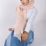 Baby Peach Crinkled Viscose Hijab Image