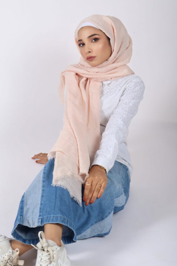 Baby Peach Crinkled Viscose Hijab