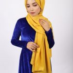 Gold Velvet Chiffon Hijab Image