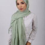 Mint Crinkled Viscose Hijab Image