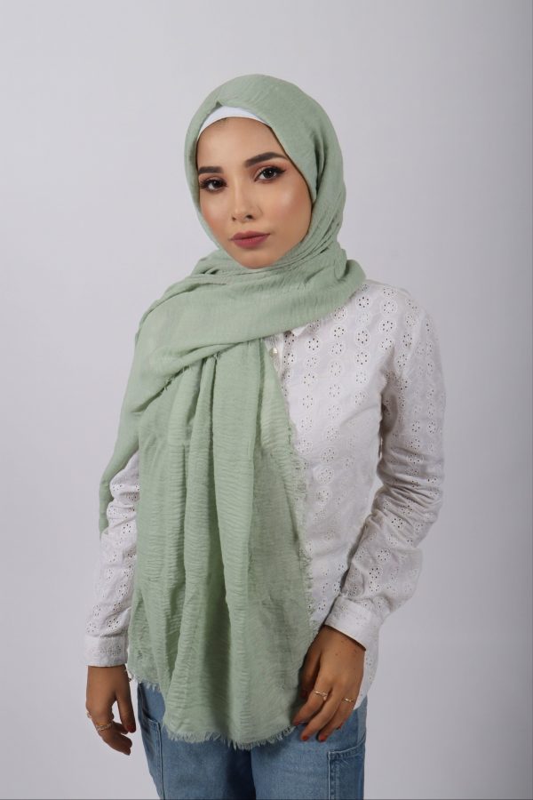 Mint Crinkled Viscose Hijab