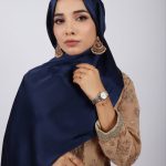 Midnight Blue Muna Satin Hijab Image