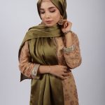 lime Muna Satin Hijab Image