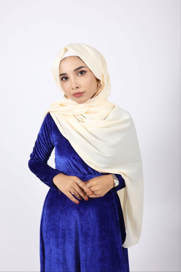 Cream Velvet Chiffon Hijab