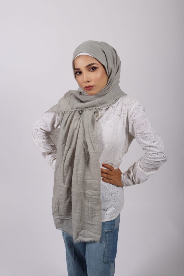 Ash Crinkled Viscose Hijab