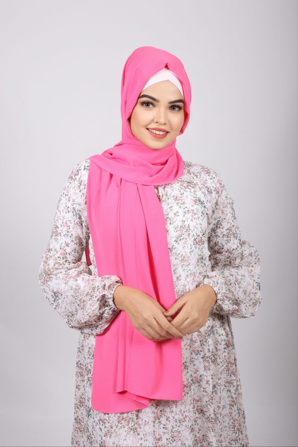 Pink Bubble Chiffon Hijab