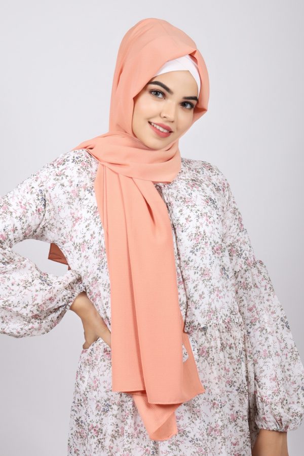 Apricot Bubble Chiffon Hijab