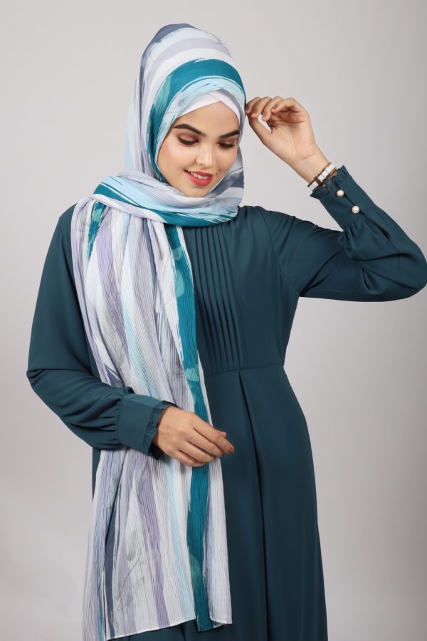 Claudine Pleated printed Hijab