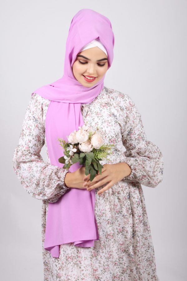 Lavender Bubble Chiffon Hijab