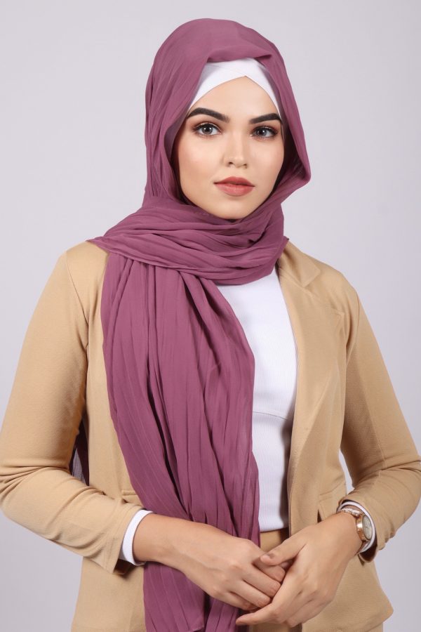Berry Chiffon Pleated Hijab