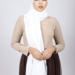 White laser Georgette Crochet Hijab Image