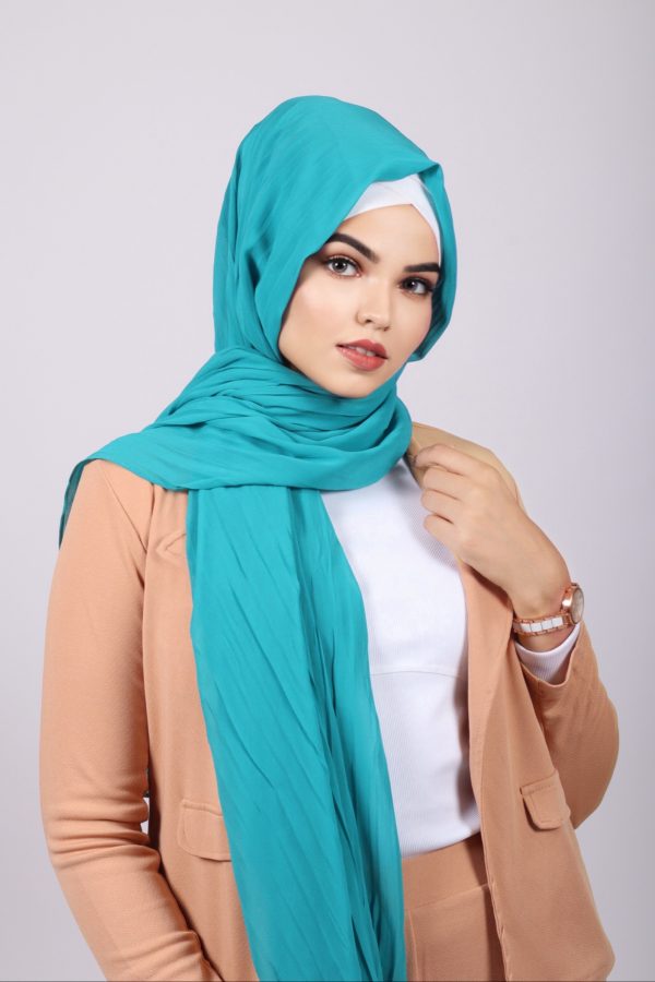 Ocean Chiffon Pleated Hijab