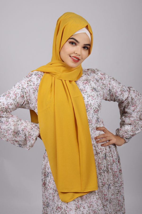 Mustard Bubble Chiffon Hijab