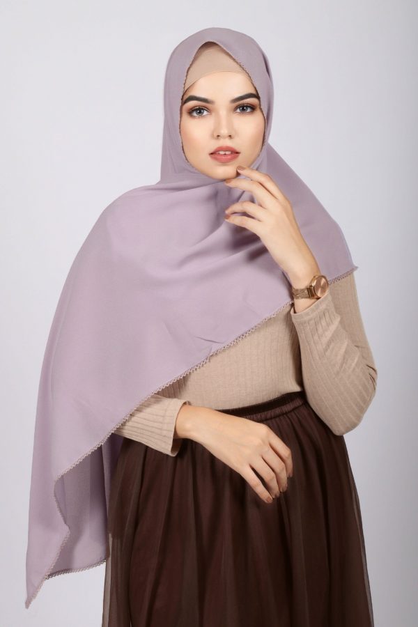 Unicorn Laser Georgette Crochet Hijab