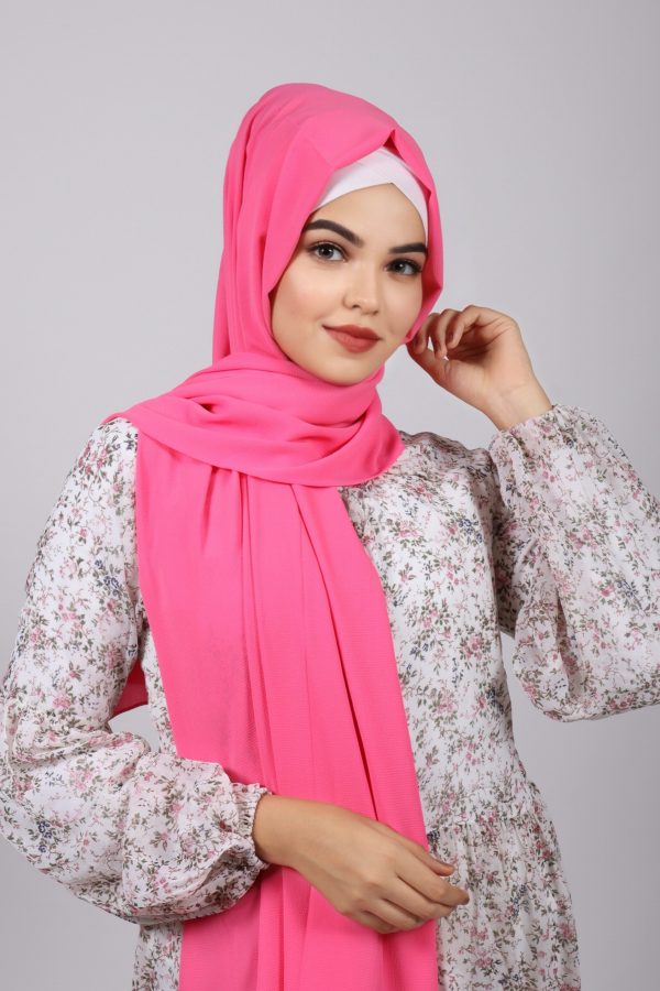 Pink Bubble Chiffon Hijab