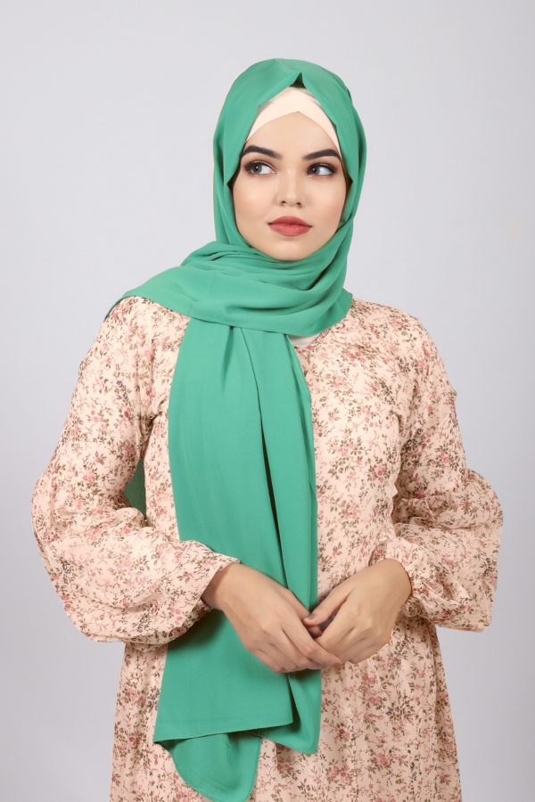 Cyan Green Bubble Chiffon Hijab