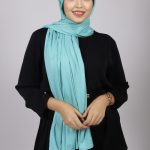 Minty Blue Bamboo Jersey Hijab Image