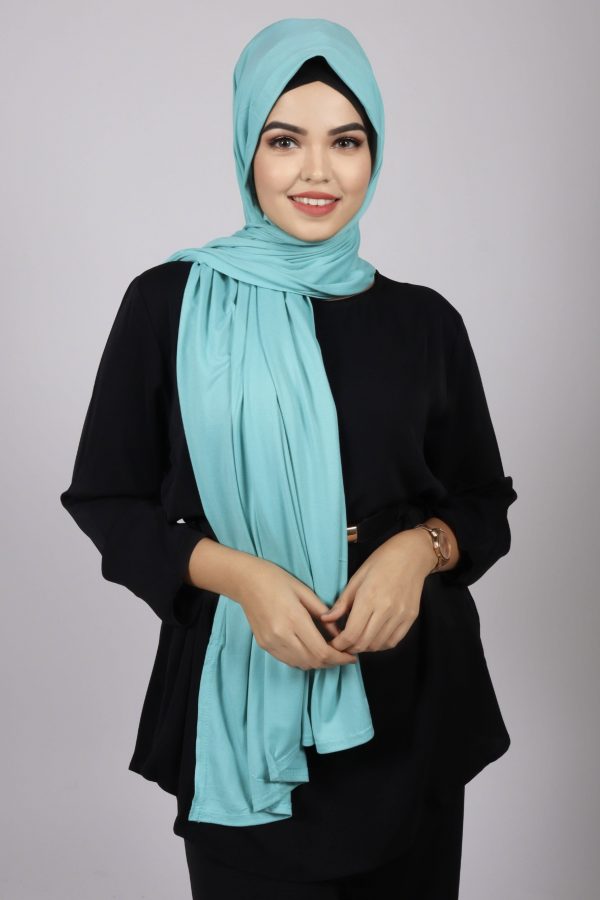 Minty Blue Bamboo Jersey Hijab