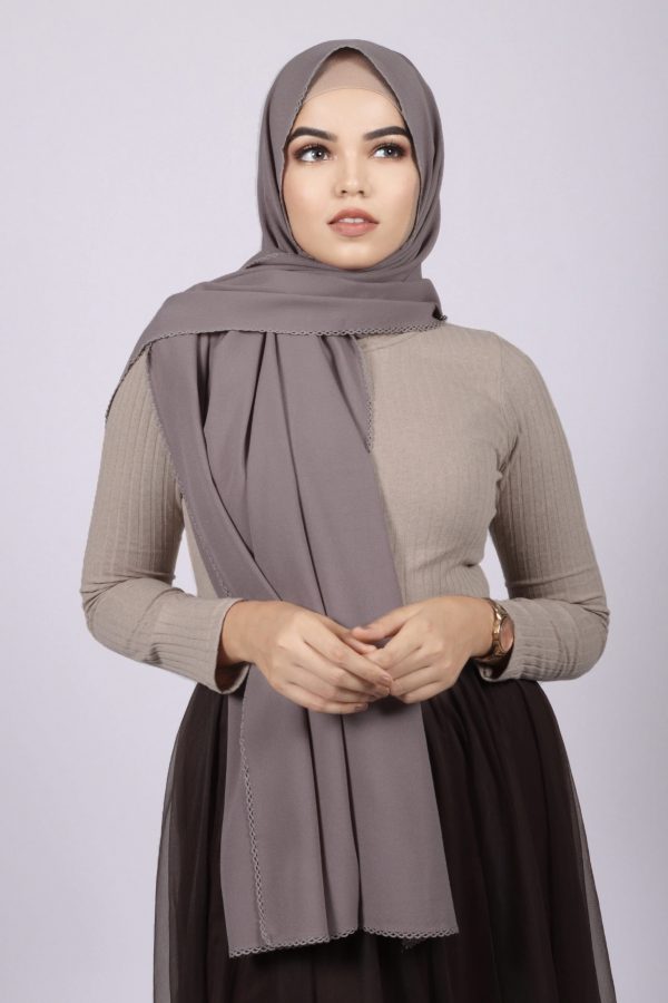 Wolfina Laser Georgette Crochet Hijab