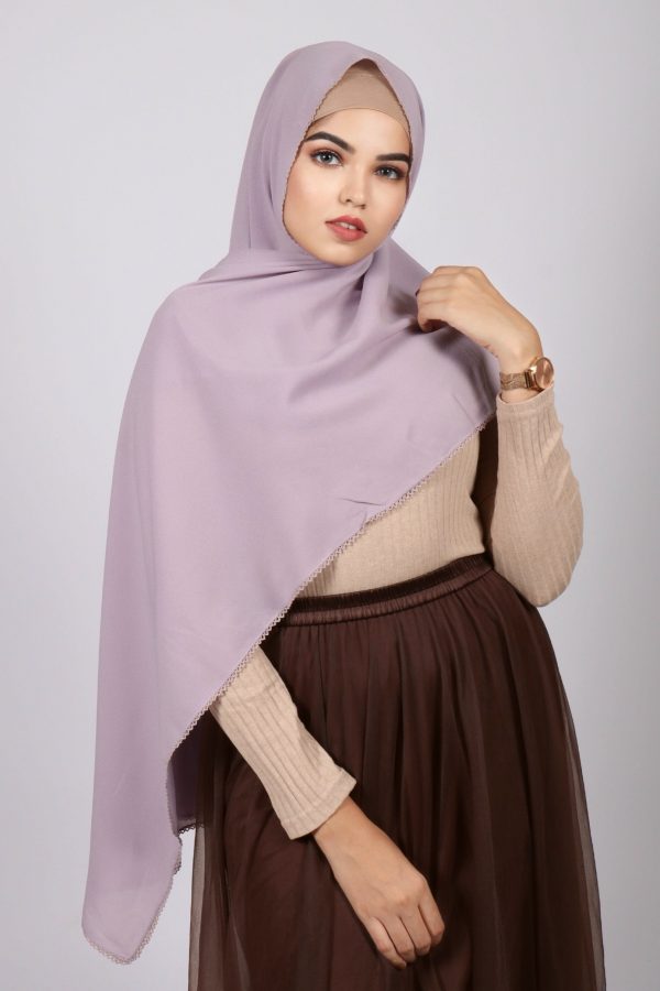 Unicorn Laser Georgette Crochet Hijab