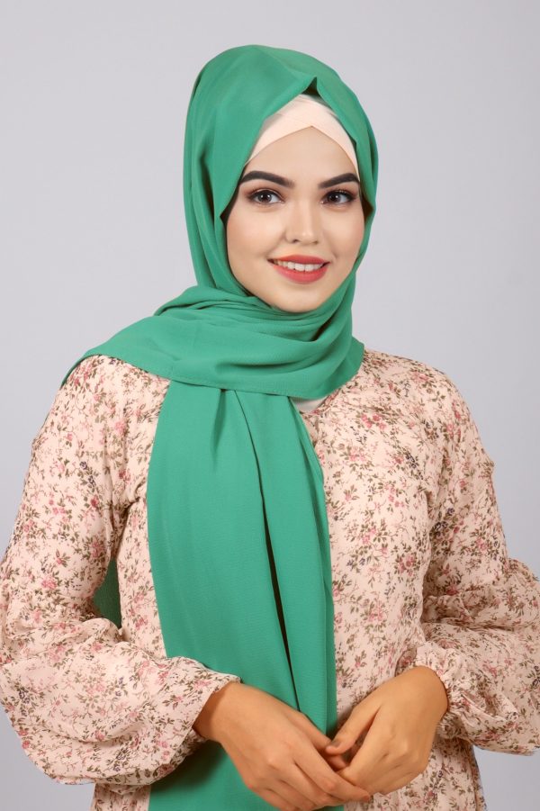 Cyan Green Bubble Chiffon Hijab