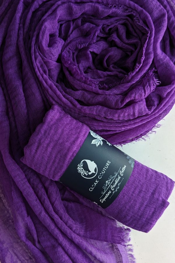 Violet Crinkled Cotton Hijab