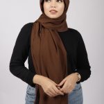 Peanut Turkish Textured Chiffon Hijab Image