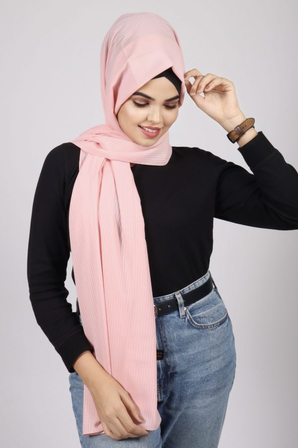 Rose Turkish Textured Chiffon Hijab