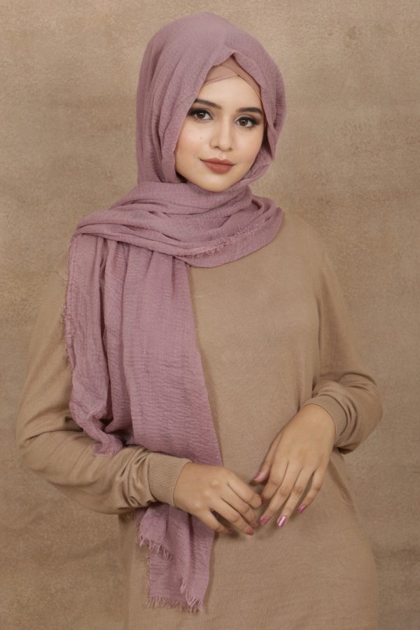 Berry Crinkled Cotton Hijab