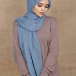 Urban Blue Crinkled Cotton Hijab Image