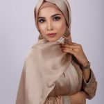 Light Gold Muna Satin Hijab Image