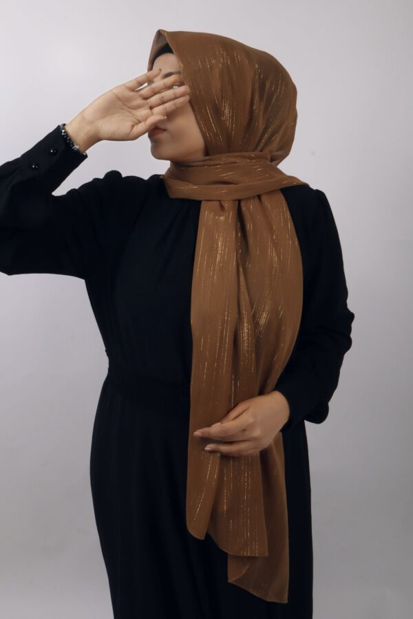 Bronze Brown Shimmer Chiffon Hijab