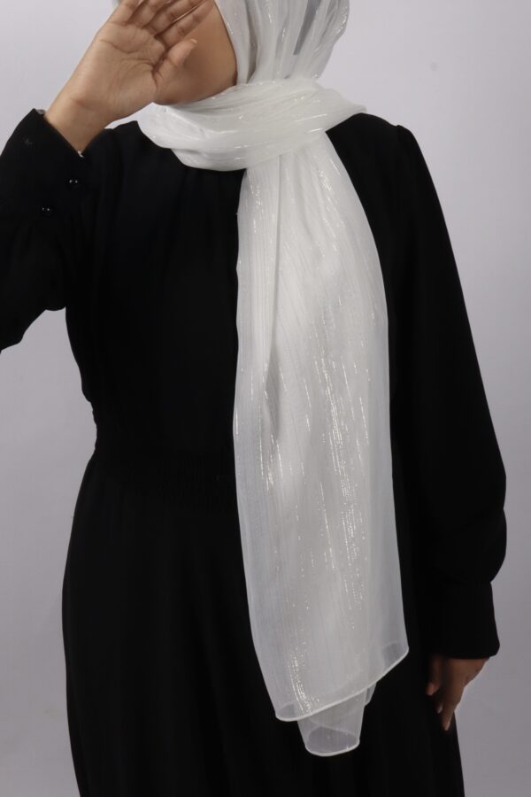 Pearl White Shimmer Chiffon Hijab