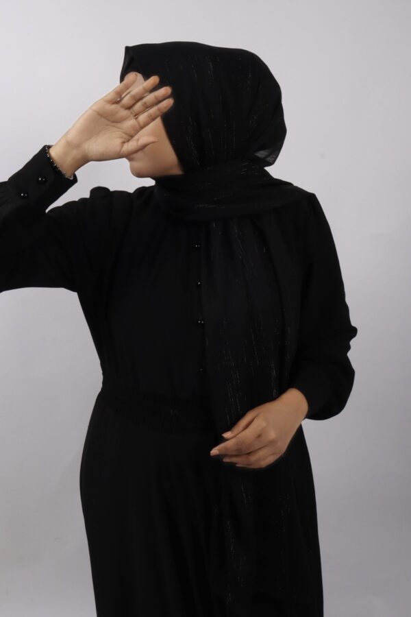 Black Shimmer Chiffon Hijab