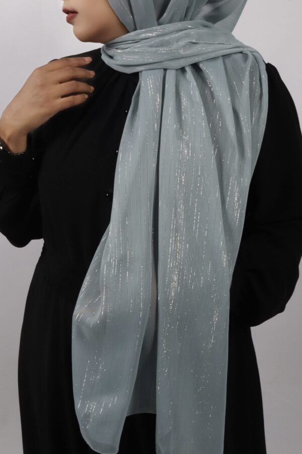 Ice Blue Shimmer Chiffon Hijab
