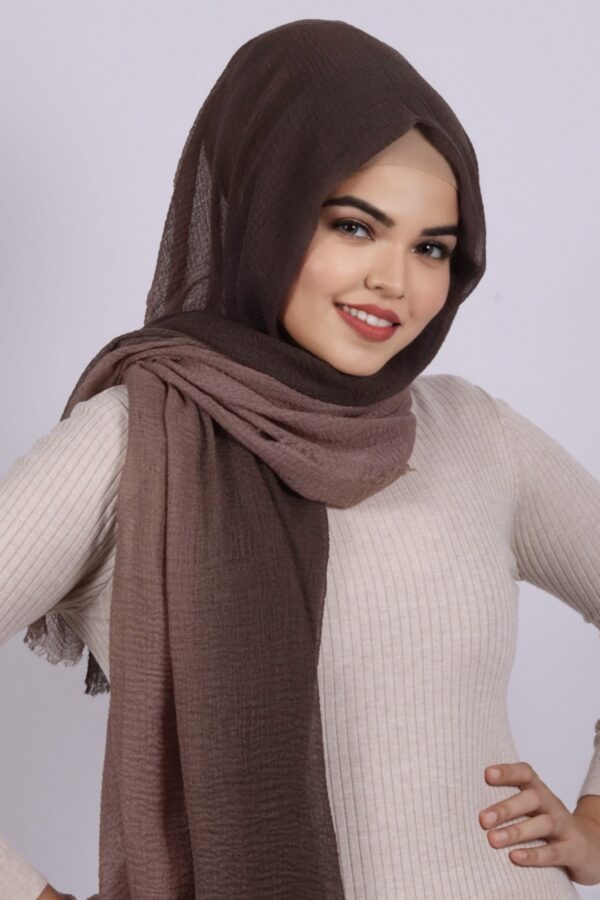Truffle Ombre Crinkled Cotton Hijab